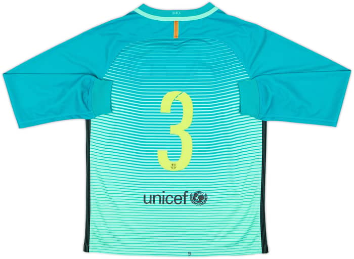 2016-17 Barcelona Third L/S Shirt #3 - 7/10 - (L.Boys)