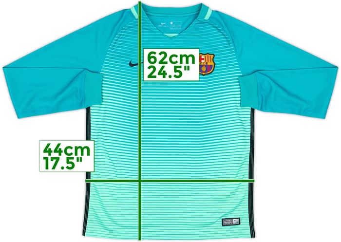 2016-17 Barcelona Third L/S Shirt #3 - 7/10 - (L.Boys)