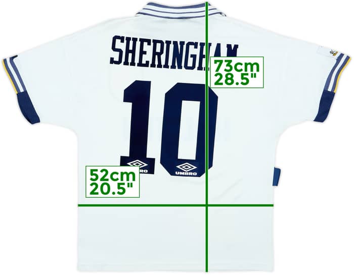 1993-95 Tottenham Home Shirt Sheringham #10 - 6/10 - (M)