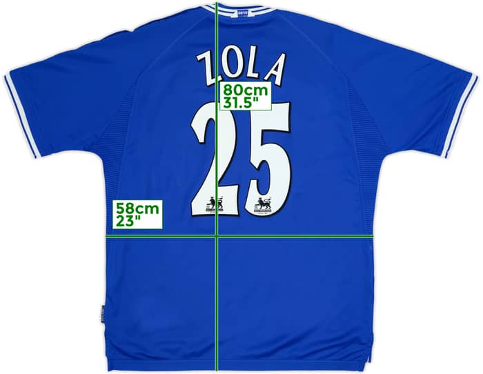 1999-01 Chelsea Home Shirt Zola #25 - 8/10 - (XL)