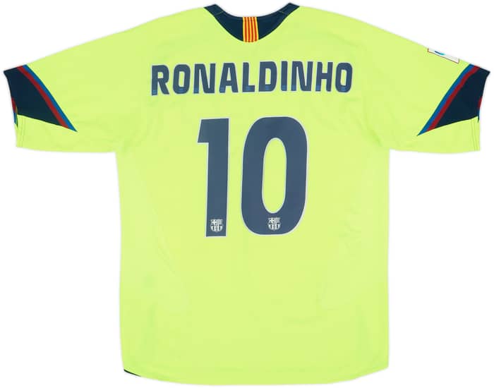 2005-06 Barcelona Away Shirt Ronaldinho #10 - 9/10 - (L)