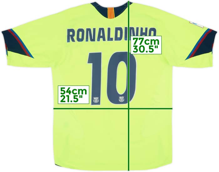 2005-06 Barcelona Away Shirt Ronaldinho #10 - 9/10 - (L)