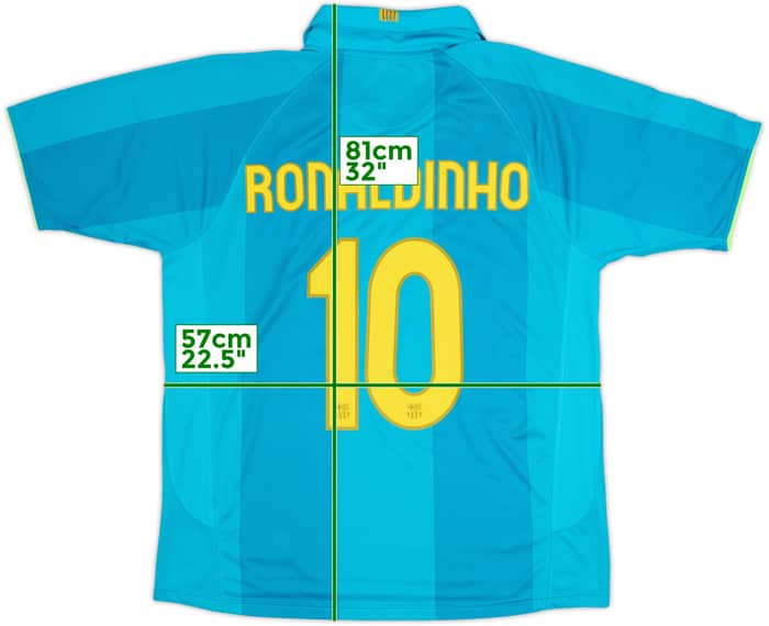 2007-09 Barcelona Away Shirt Ronaldinho #10 - 9/10 - (XL)