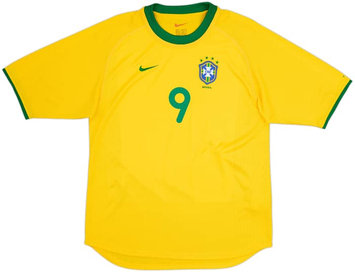 2000-02 Brazil Home Shirt Ronaldo #9 - 8/10 - (S)