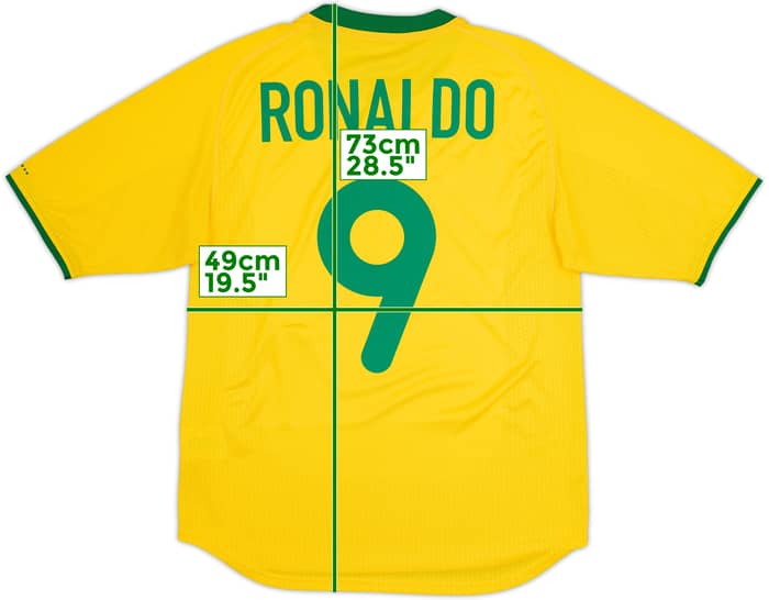 2000-02 Brazil Home Shirt Ronaldo #9 - 8/10 - (S)