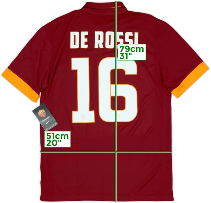 2014-15 Roma Home Shirt De Rossi #16 (M)