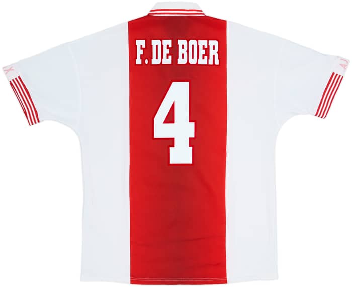 1997-98 Ajax Home Shirt F. De Boer #4 - 7/10 - (L)