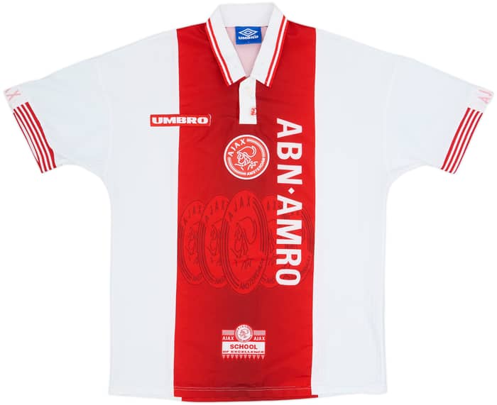 1997-98 Ajax Home Shirt F. De Boer #4 - 7/10 - (L)