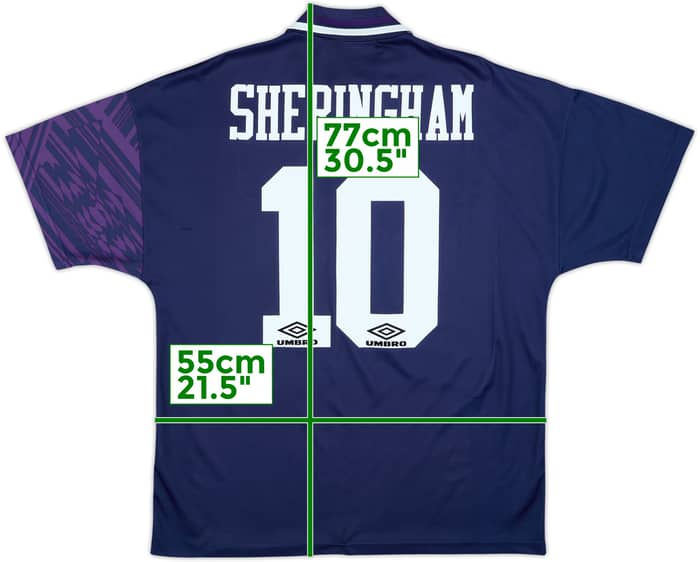 1994-95 Tottenham Away Shirt Sheringham #10 - 7/10 - (L)