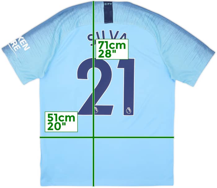 2018-19 Manchester City Home Shirt Silva #21 - 8/10 - (L)