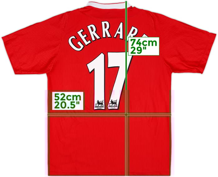 2002-04 Liverpool Home Shirt Gerrard #17 - 7/10 - (L)