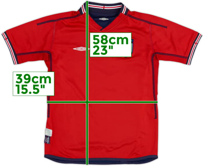 2002-04 Inglaterra Camiseta Visitante - 8/10 - (L.Boys)