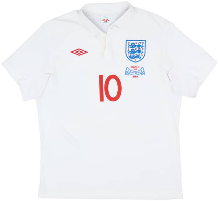 2010-11 England 'South Africa' Home Shirt Rooney #10 - 8/10 - (L)