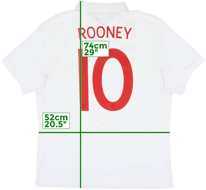 2010-11 England 'South Africa' Home Shirt Rooney #10 - 8/10 - (L)