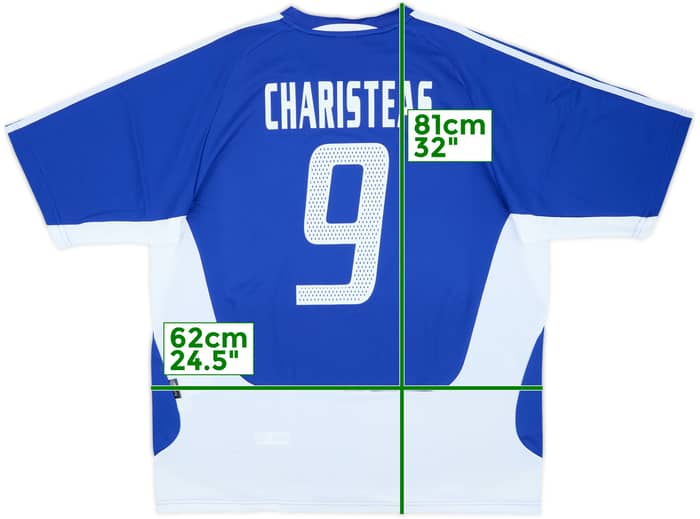 2004-06 Greece Home Shirt Charisteas #9 - 9/10 - (XL)