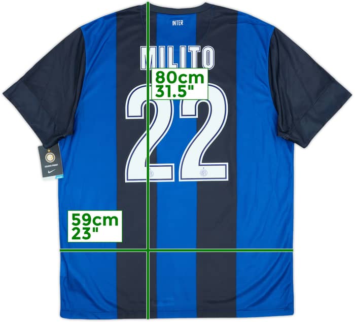 2012-13 Inter Milan Home Shirt Milito #22 (XL)