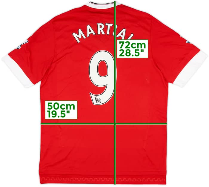 2015-16 Manchester United Home Shirt Martial #9 (L)