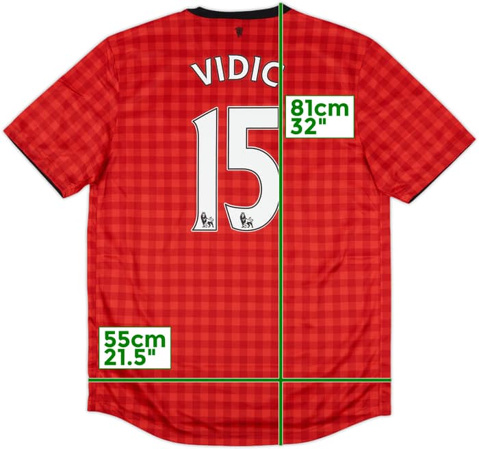 2012-13 Manchester United Home Shirt Vidic #15 (L)