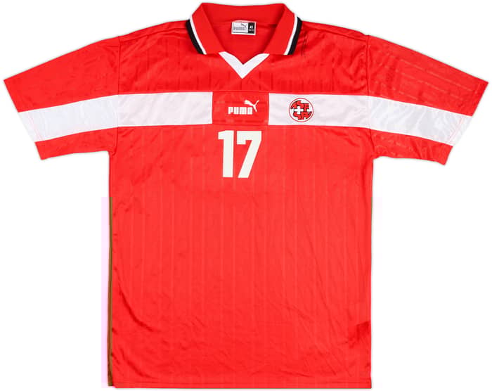 1998 Switzerland Match Issue Home Shirt #17 (Celestini)