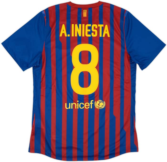 2011-12 Barcelona Player Issue Home Shirt A.Iniesta #8 (L)