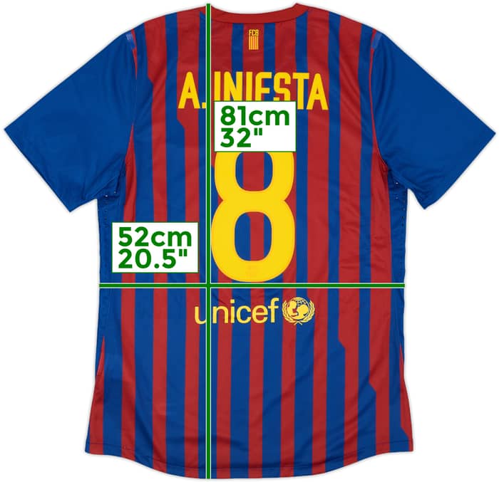2011-12 Barcelona Player Issue Home Shirt A.Iniesta #8 (L)