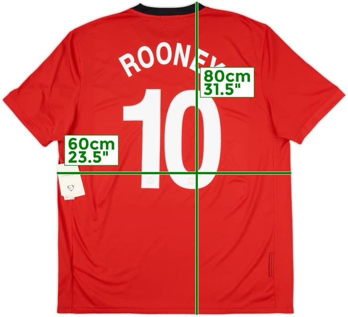 2009-10 Manchester United Home Shirt Rooney #10 (XL)