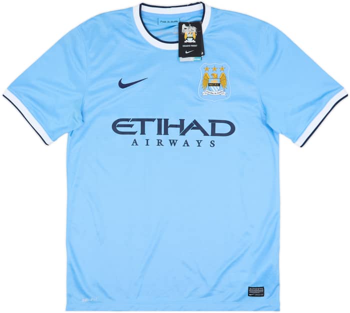 2013-14 Manchester City Home Shirt Kompany #4 (M)