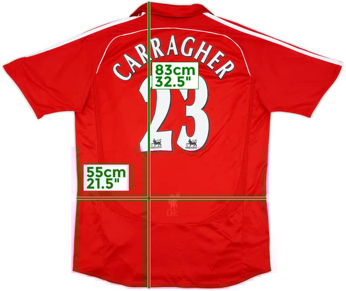 2006-08 Liverpool Home Shirt Carragher #23 - 8/10 - (L)