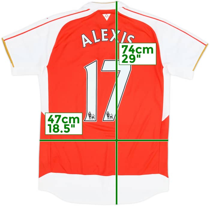2015-16 Arsenal Home Shirt Alexis #17 - 8/10 - (S)
