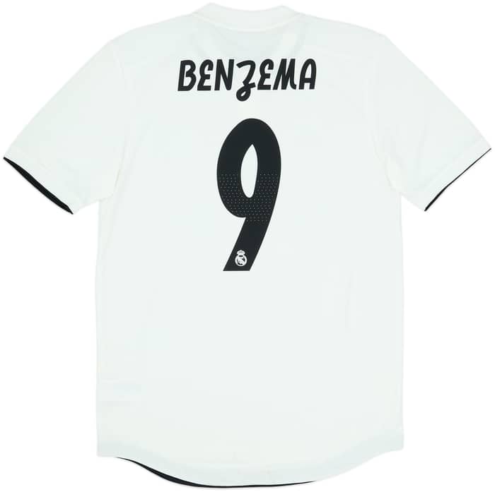 2018-19 Real Madrid Authentic Home Shirt Benzema #9 - 8/10 - (M)