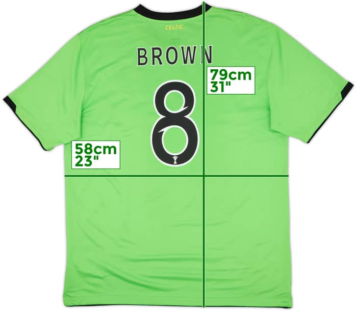 2010-11 Celtic Away Shirt Brown #8 - 9/10 - (XL)