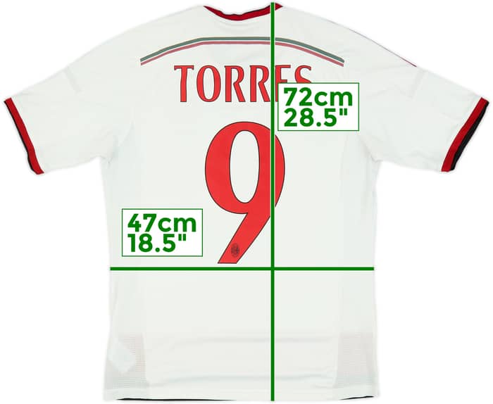 2014-15 AC Milan Away Shirt Torres #9 - 8/10 - (M)