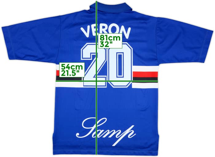 1996-97 Sampdoria Home Shirt Veron #20 - 8/10 - (L)