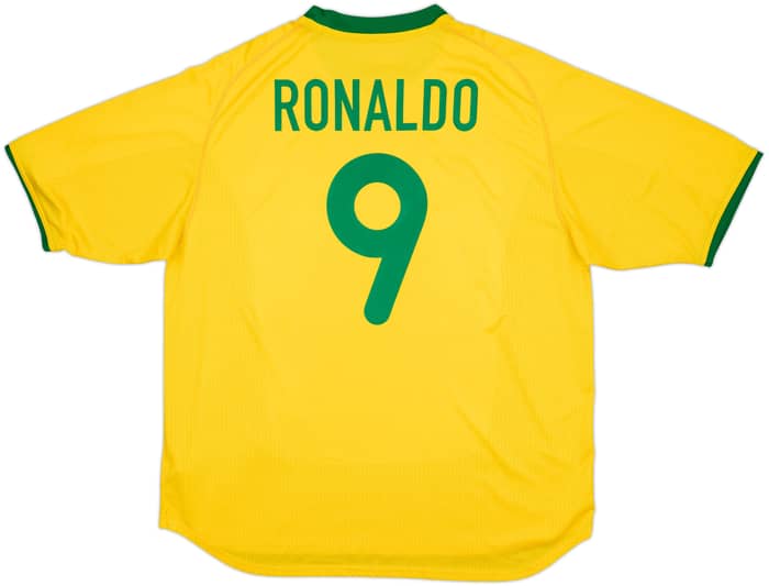 2000-02 Brazil Home Shirt Ronaldo #9 - 8/10 - (XXL)