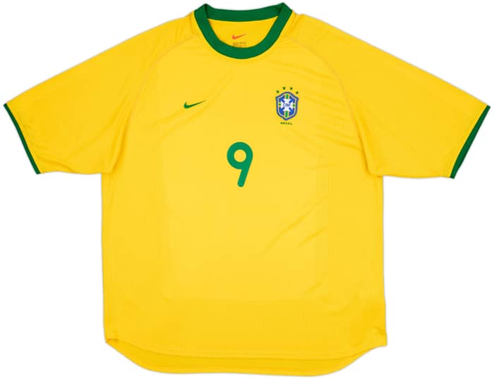 2000-02 Brazil Home Shirt Ronaldo #9 - 8/10 - (XXL)