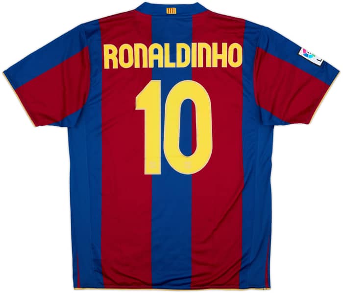 2007-08 Barcelona Home Shirt Ronaldinho #10 - 7/10 - (L)