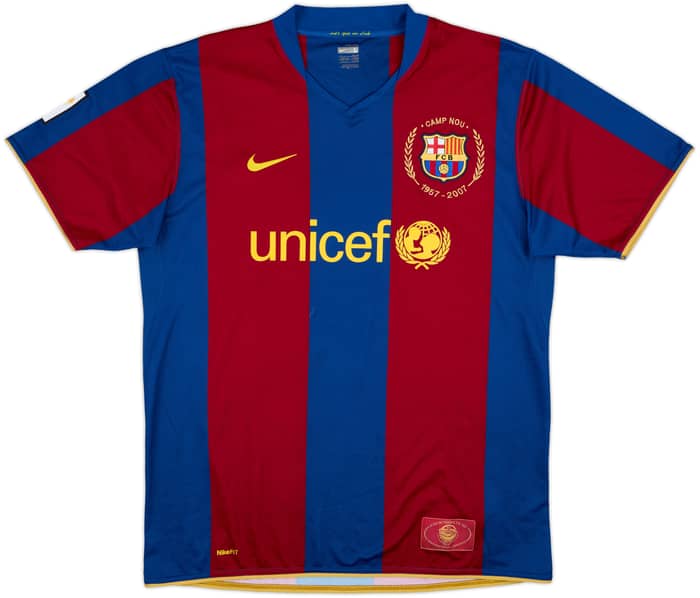 2007-08 Barcelona Home Shirt Ronaldinho #10 - 7/10 - (L)