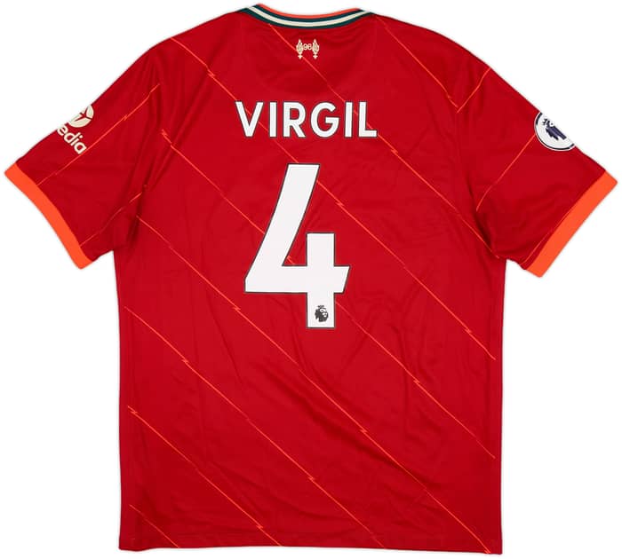 2021-22 Liverpool Home Shirt Virgil #4 - 8/10 - (L)