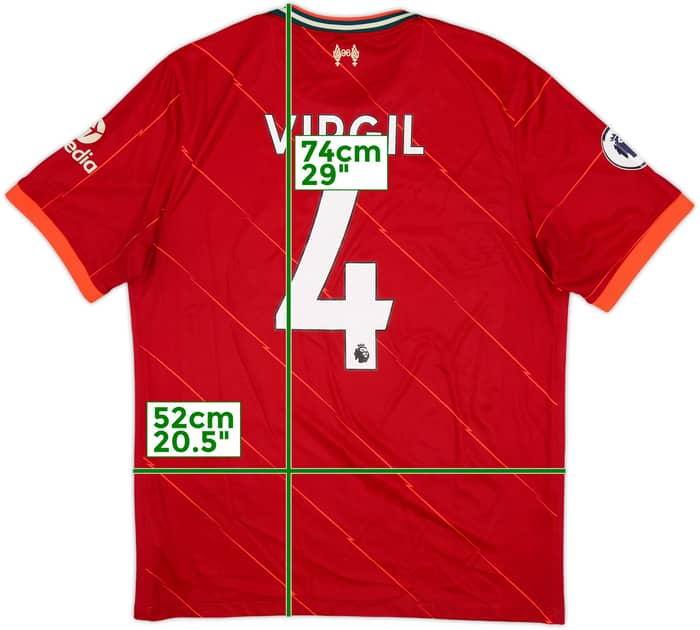 2021-22 Liverpool Home Shirt Virgil #4 - 8/10 - (L)