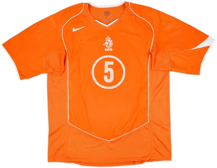 2004-06 Netherlands Home Shirt V.Bronckhorst #5 - 6/10 - (XL)
