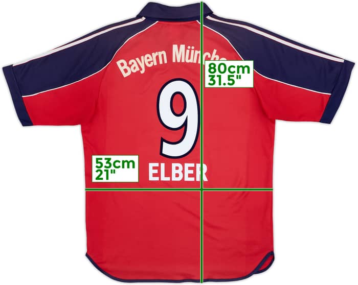 1999-01 Bayern Munich Home Shirt Elber #9 - 7/10 - (S)