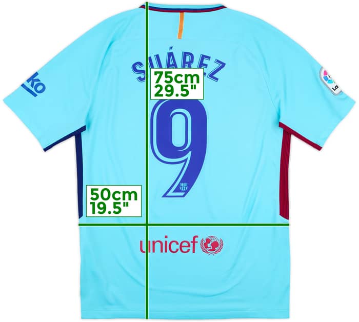 2017-18 Barcelona Away Shirt Suarez #9 - 6/10 - (M)