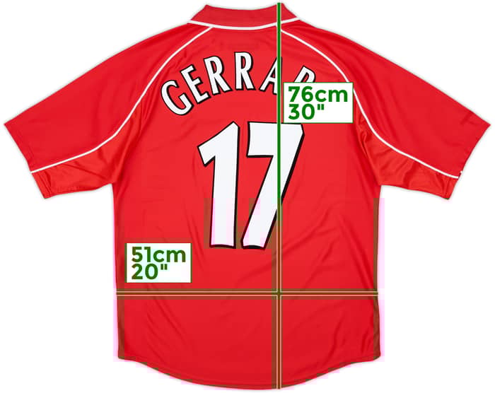 2000-02 Liverpool Home Shirt Gerrard #17 - 5/10 - (M)