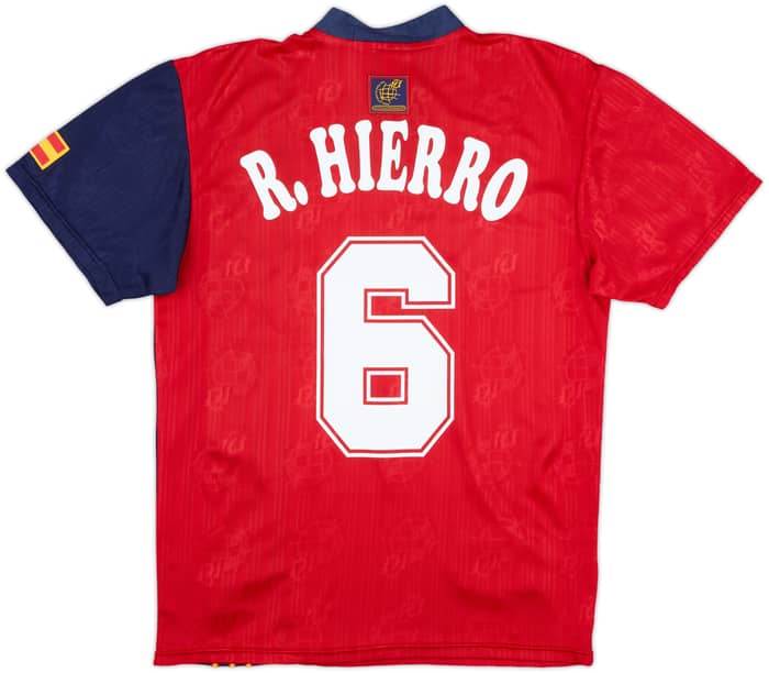 1996-98 Spain Home Shirt R.Hierro #6 - 8/10 - (M)