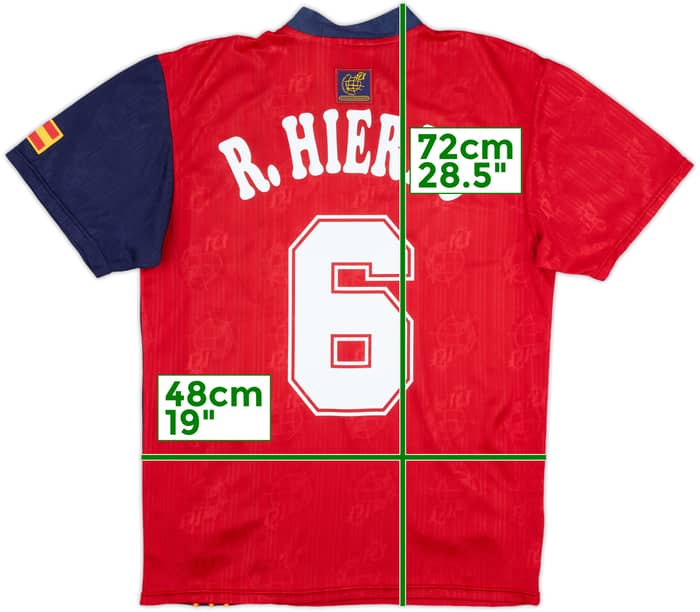 1996-98 Spain Home Shirt R.Hierro #6 - 8/10 - (M)