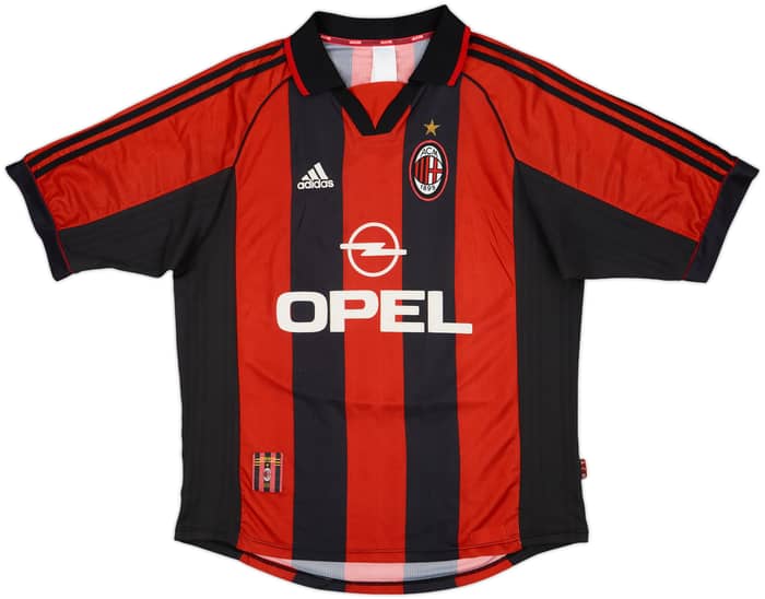 1998-00 AC Milan Home Shirt Weah #9 - 8/10 - (XL)