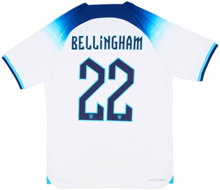 2022-23 England Authentic Home Shirt Bellingham #22 - 7/10 - (M)