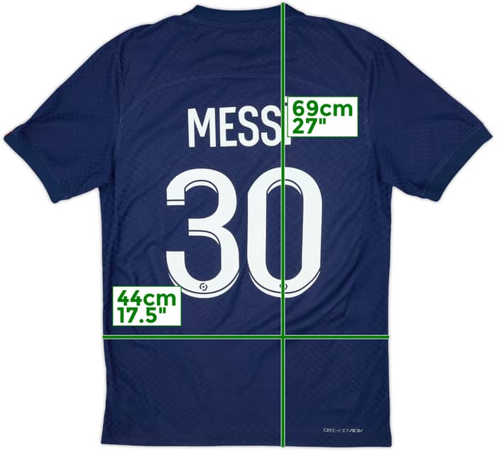 2022-23 Paris Saint-Germain Authentic Home Shirt Messi #30 - 7/10 - (S)
