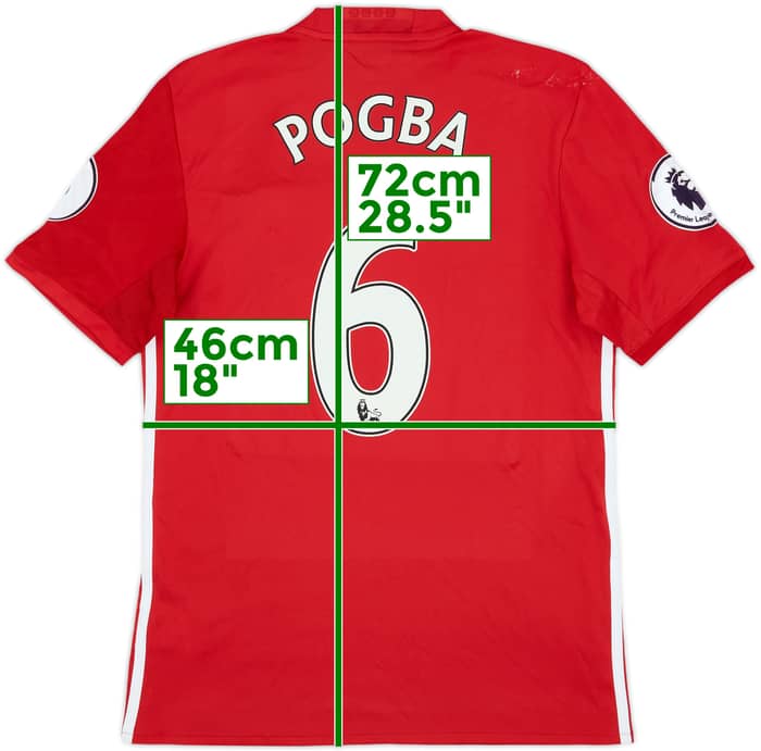 2016-17 Manchester United Home Shirt Pogba #6 - 6/10 - (S)