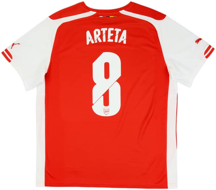 2014-15 Arsenal Home Shirt Arteta #8 - 9/10 - (XL)